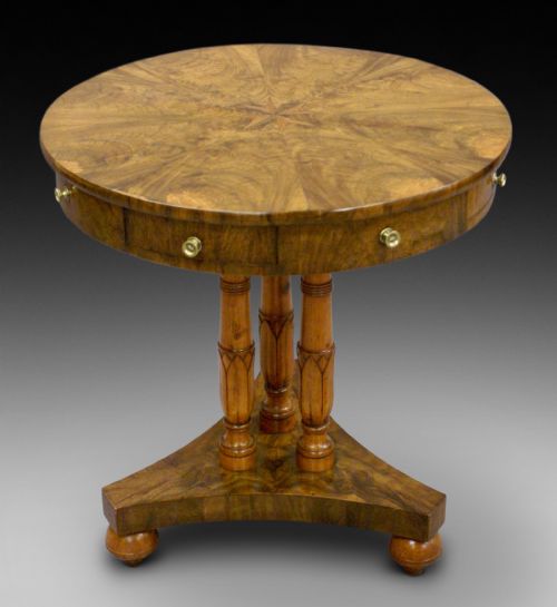A Maltese Olive Wood Drum Table