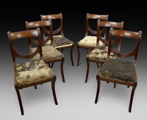 A Fine Set of 6 Regency Dining Chairs