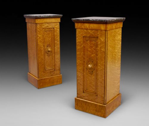 A Pair of Birds-eye Maple Cabinets