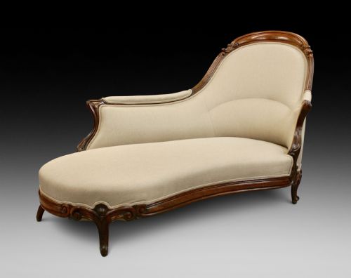 An Attractive Walnut Chaise Lounge