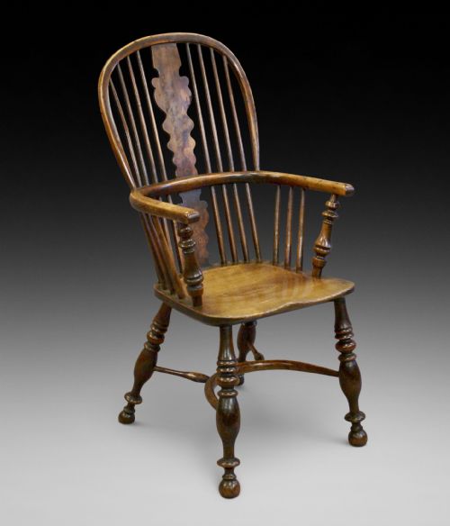 An Early 19th Century Yew & Elm Windsor Arm Chair