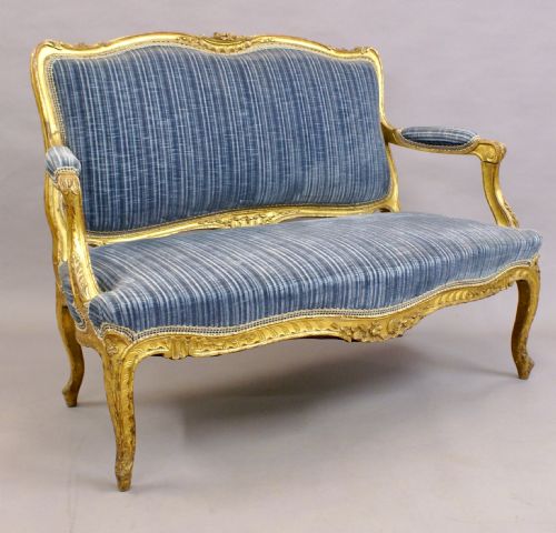 19TH C FRENCH CARVED AND GILDED SOFA - ADDITIONAL PHOTO 1