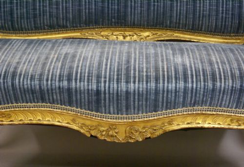 19TH C FRENCH CARVED AND GILDED SOFA - ADDITIONAL PHOTO 4