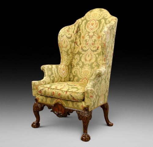 A George I Style Walnut Wing Chair