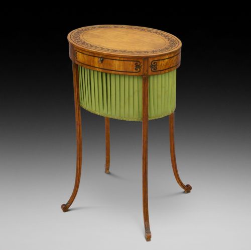 A Fine Regency Satinwood Work Table