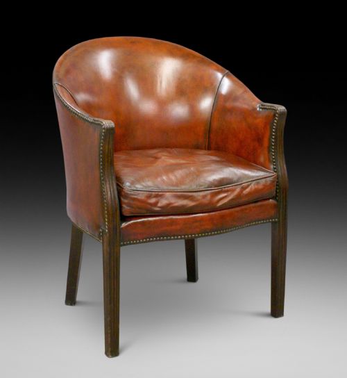 A Georgian Style Leather Desk/arm Chair