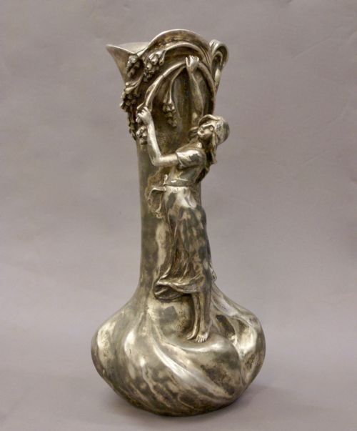 A Large Art Nouveau Spelter Vase