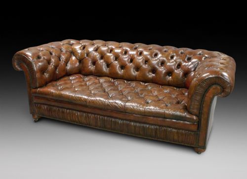 An Early 20th C Leather Chesterfield