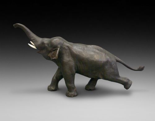 Meiji Period Japanese Bronze Elephant, Signed