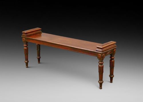 A William IV Mahogany Window Seat, Hall Bench