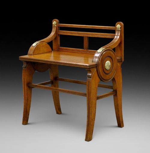 A Walnut Hall Bench by James Shoolbred