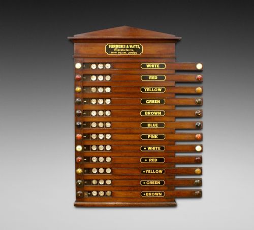 a life pool score board by burroughes and watts - CATEGORY: ANTIQUE MISCELLANEOUS - DATED 1880