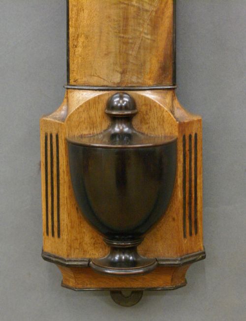 A GEORGE III MAHOGANY BOWFRONTED STICK BAROMETER - ADDITIONAL PHOTO 5