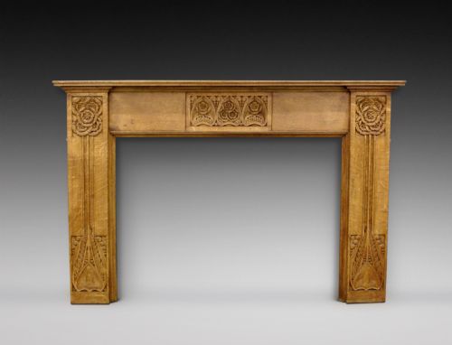 An Oak Art Nouveau Fire Surround