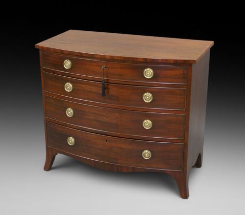 A George III Mahogany Bow-fronted Chest of Drawers