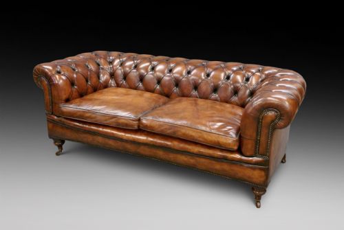 A Victorian Leather Chesterfield
