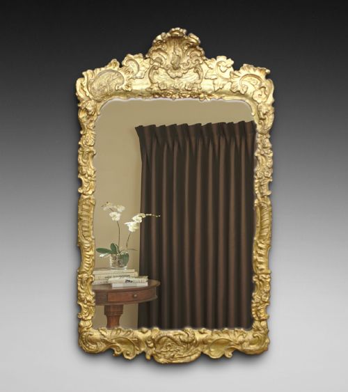 LATE 18TH C GILT FRAME WALL MIRROR