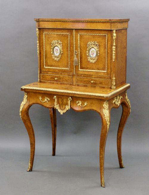 A SUPERB 19TH C FRENCH BONHEUR DU JOUR - ADDITIONAL PHOTO 2