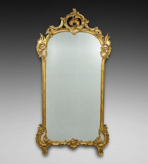 A Very Large 19thc Gilt Frame Wall Mirror