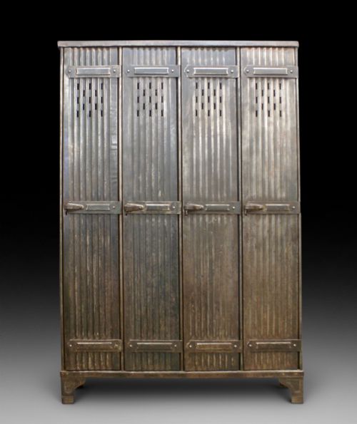 A Set of Early 20th C Industrial Metal Lockers