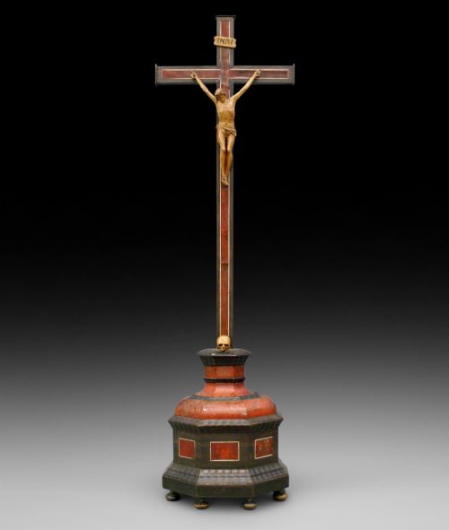An Early 18th C Ebony, Tortoiseshell and Boxwood Crucifix