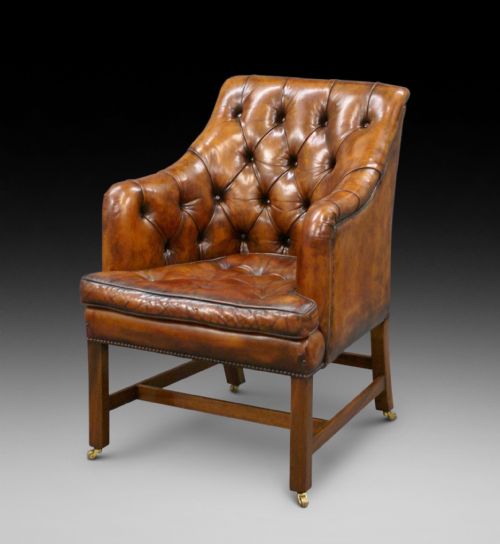 A Georgian Style Leather Arm Chair