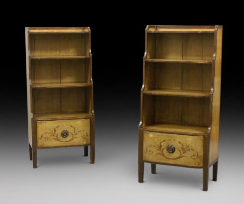 A Rare Pair of 19thc Scandinavian Painted Bookcases