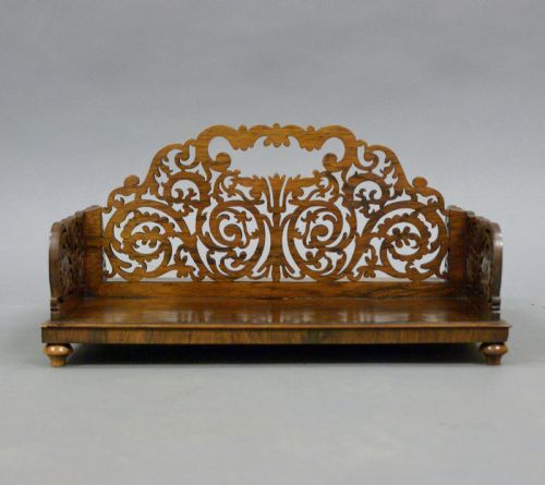 A Superb Fretted Rosewood Book Carrier
