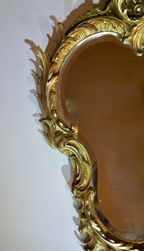 A SUPERB 19THC GILT FRAME WALL MIRROR - ADDITIONAL PHOTO 3