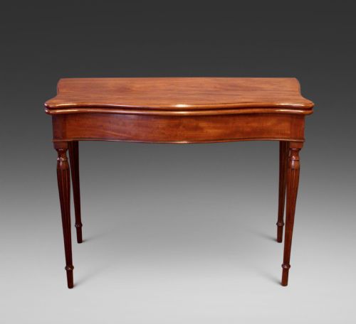 A Hepplewhite Period Serpentine Card Table