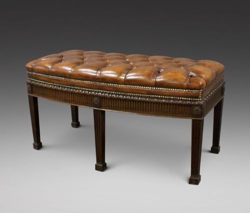 A Hepplewhite Revival Bow-fronted Stool