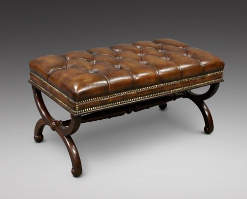 A William IV Mahogany X Frame Stool