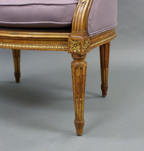 A FRENCH WALNUT ARM CHAIR - ADDITIONAL PHOTO 1