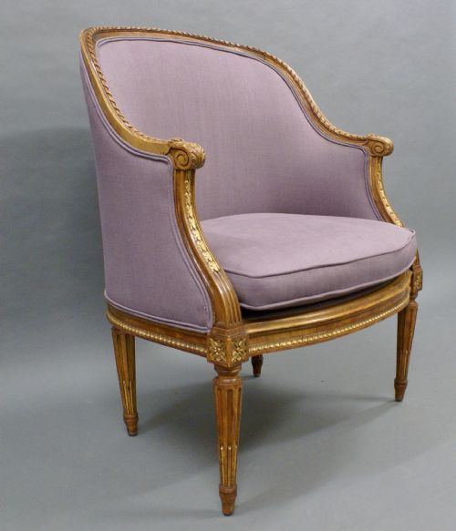 A FRENCH WALNUT ARM CHAIR - ADDITIONAL PHOTO 2