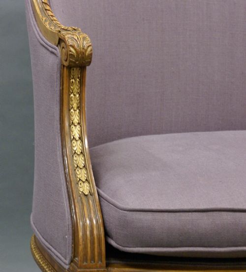 A FRENCH WALNUT ARM CHAIR - ADDITIONAL PHOTO 3