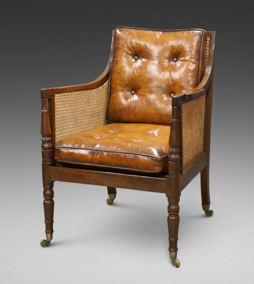A Georgian Mahogany Bergere Chair