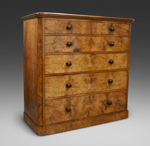 A Quality Burr Walnut Victorian Chest of Drawers