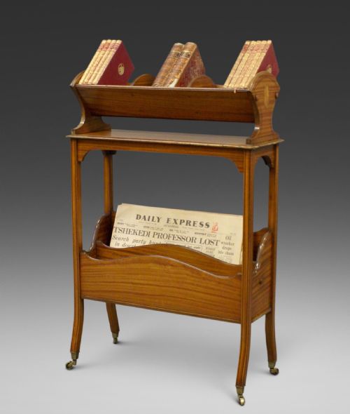 An Edwardian Satinwood Book Trough
