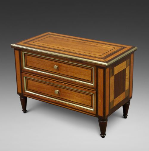 A Rare 19thc Miniature Parquetry Chest
