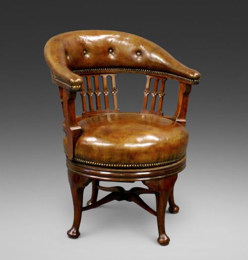 Late 19thc Revolving Desk Chair
