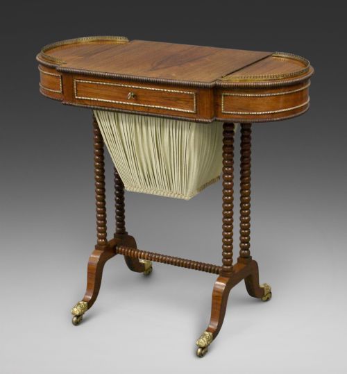 a late regency rosewood work table - CATEGORY: ANTIQUE TABLES - DATED REGENCY