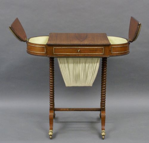 A LATE REGENCY ROSEWOOD WORK TABLE - ADDITIONAL PHOTO 5