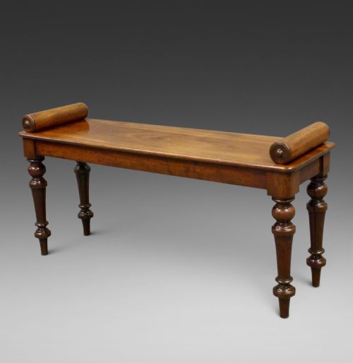 A Cuban Mahogany Window Seat or Hall Bench