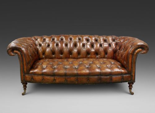 19th Century Leather Chesterfield