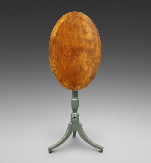 A Satinwood and Paint Decorated Tripod Table