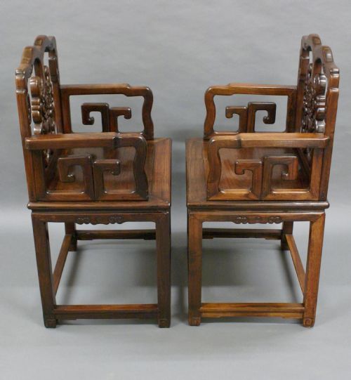 A PAIR OF CHINESE QING DYNASTY HONGMU CHAIRS - ADDITIONAL PHOTO 4