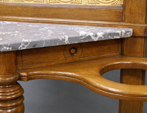 A VICTORIAN OAK HALL STAND - ADDITIONAL PHOTO 2
