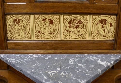 A VICTORIAN OAK HALL STAND - ADDITIONAL PHOTO 4