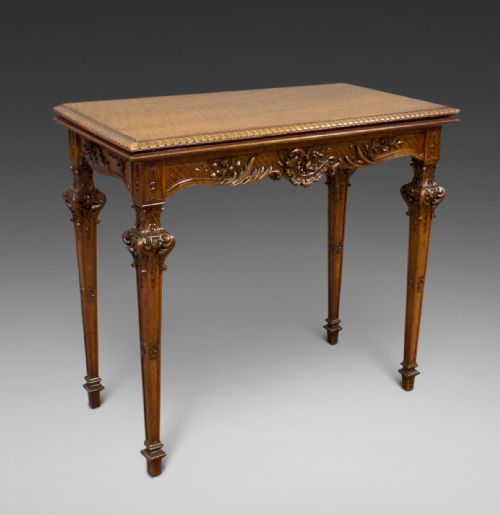 An American, Carved Walnut Card Table