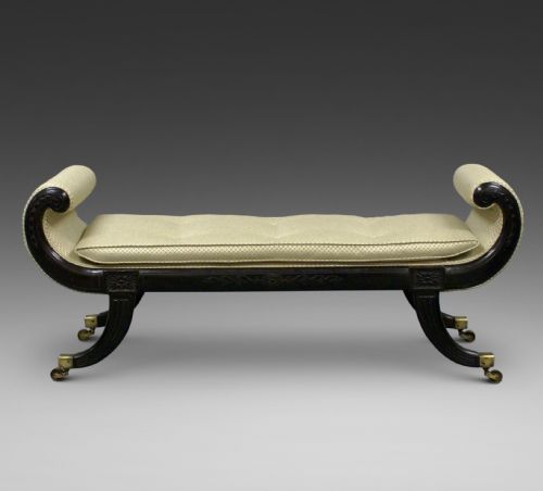 An Elegant Ebonised Window Seat